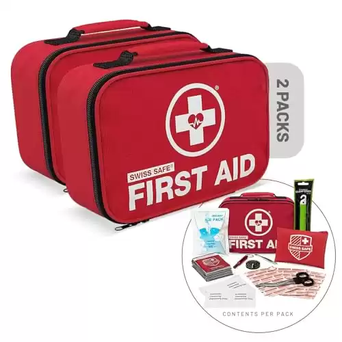 Swiss Safe 2-in-1 First Aid Kit + Bonus Mini Kit