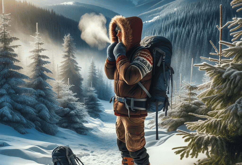 Hiker in a Cold Weather Environment