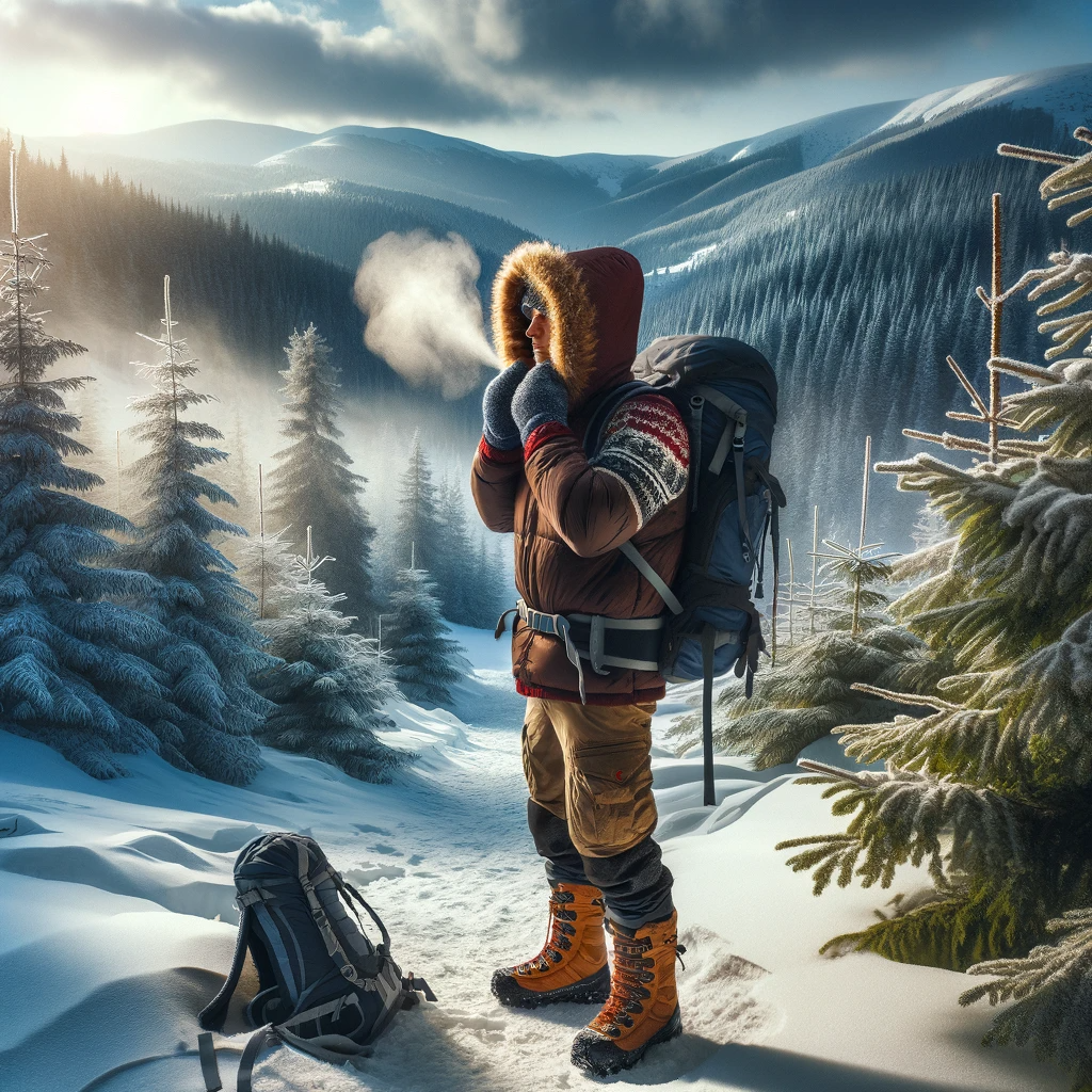 Hiker in a Cold Weather Environment