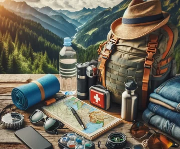 daypack and essential hiking gear